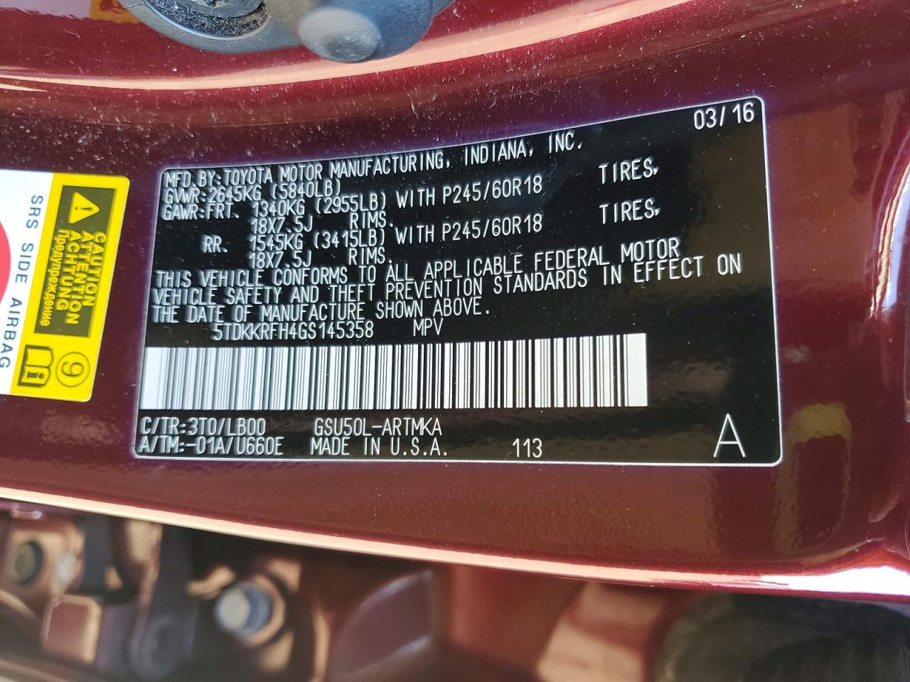 2016 TOYOTA HIGHLANDER XLE photo 25
