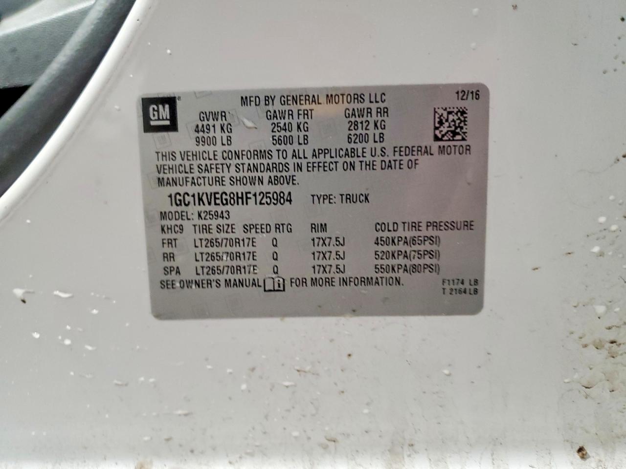 2017 CHEVROLET SILVERADO K2500 HEAVY DUTY LT photo 23