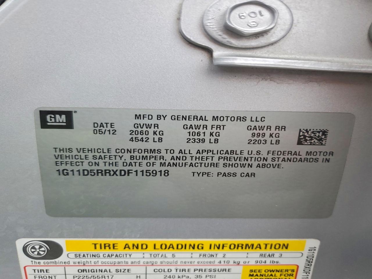 2013 CHEVROLET MALIBU 1LT photo 12