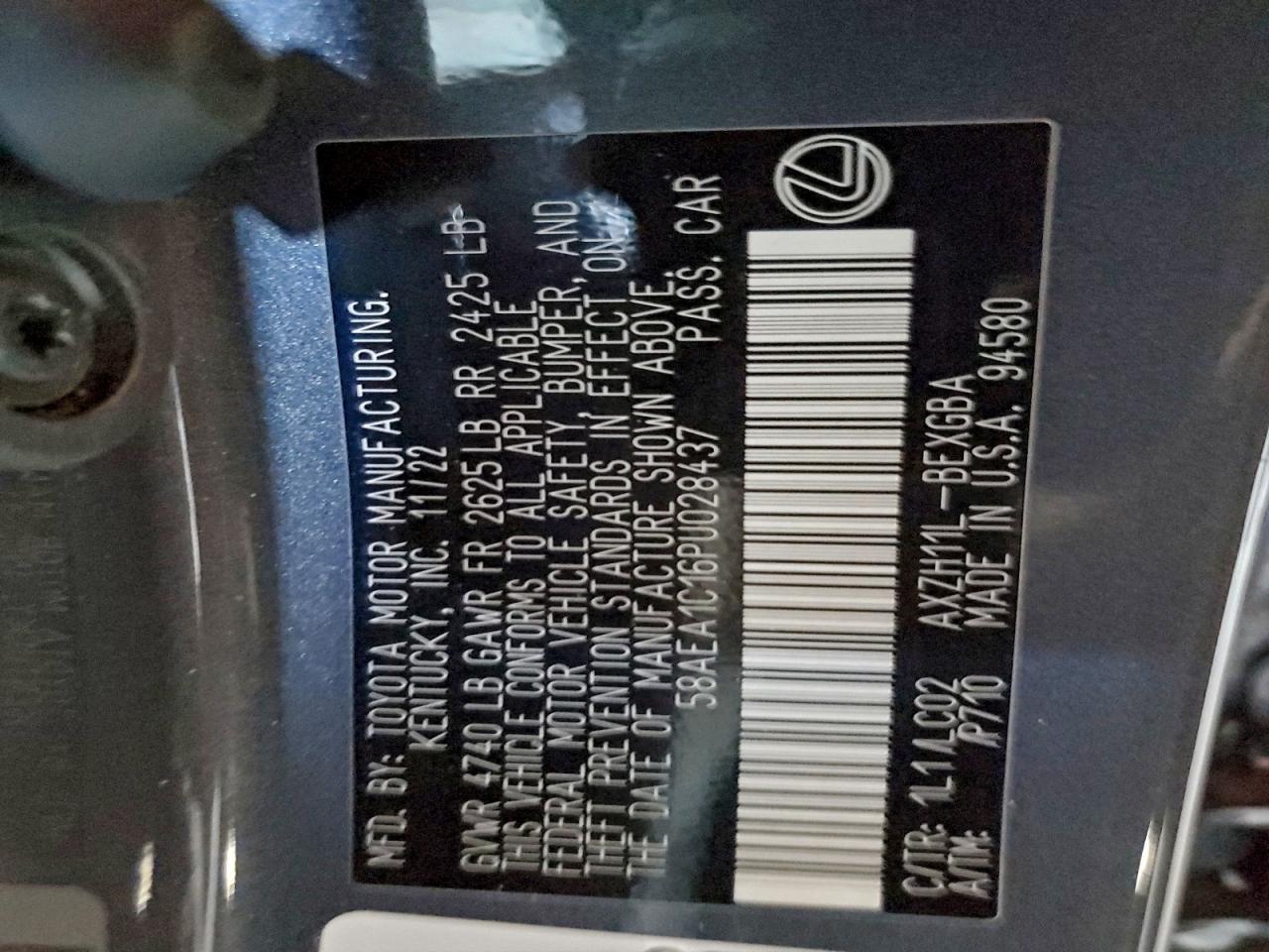 2023 LEXUS ES 300H BASE photo 37