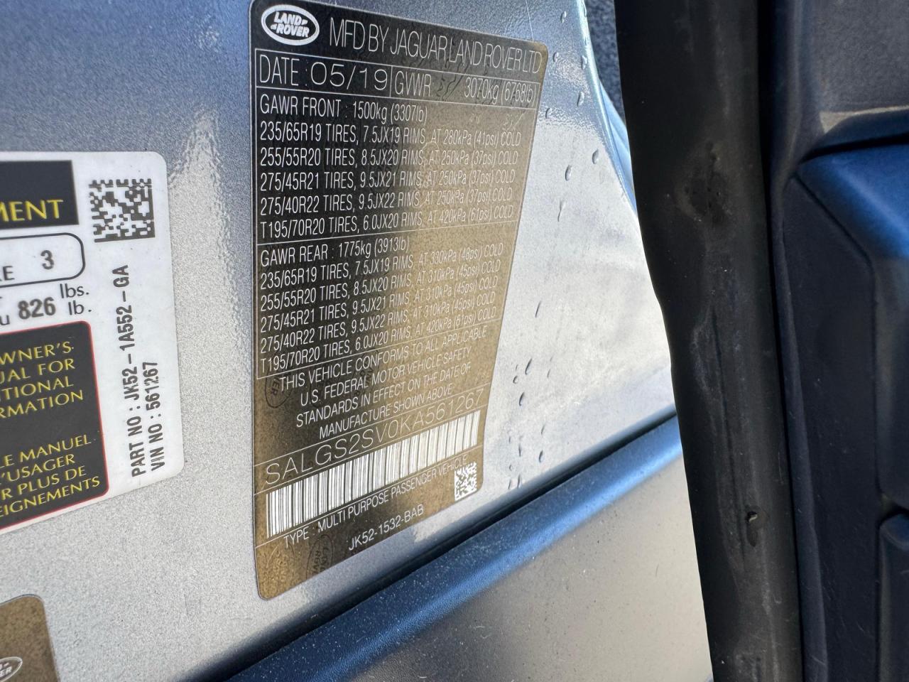2019 LAND ROVER RANGE ROVER HSE photo 19