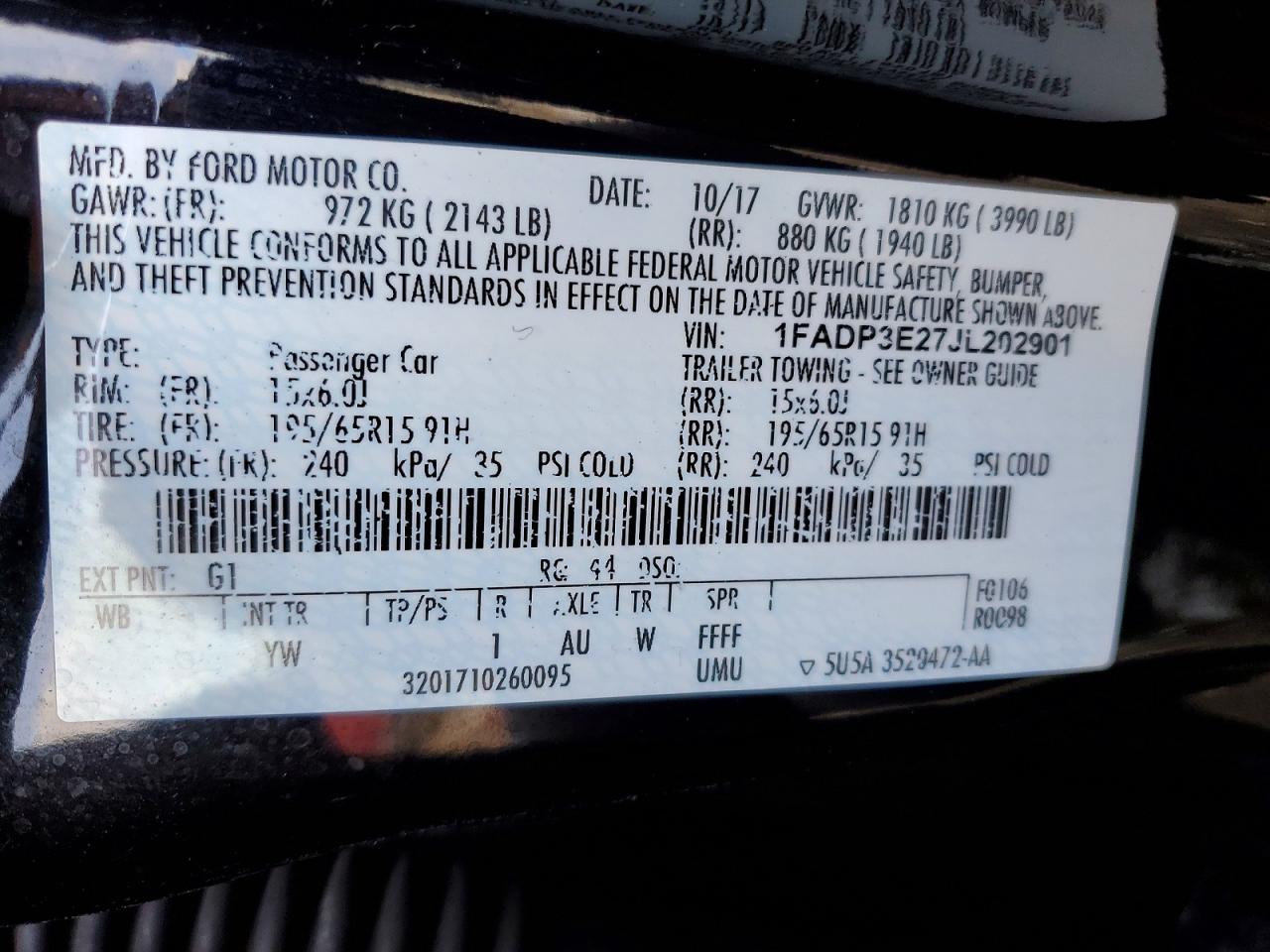 2018 FORD FOCUS S photo 13