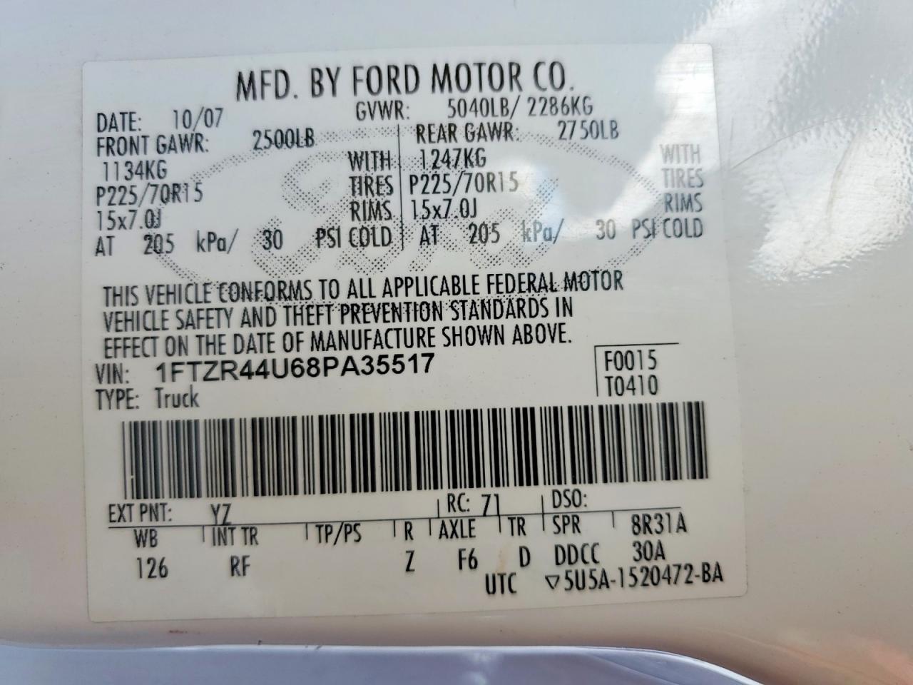 2008 FORD RANGER SUPER CAB photo 34