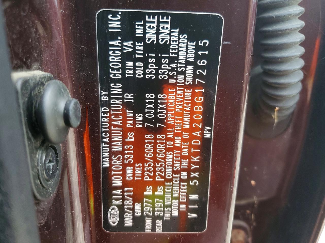 2011 KIA SORENTO BASE photo 13