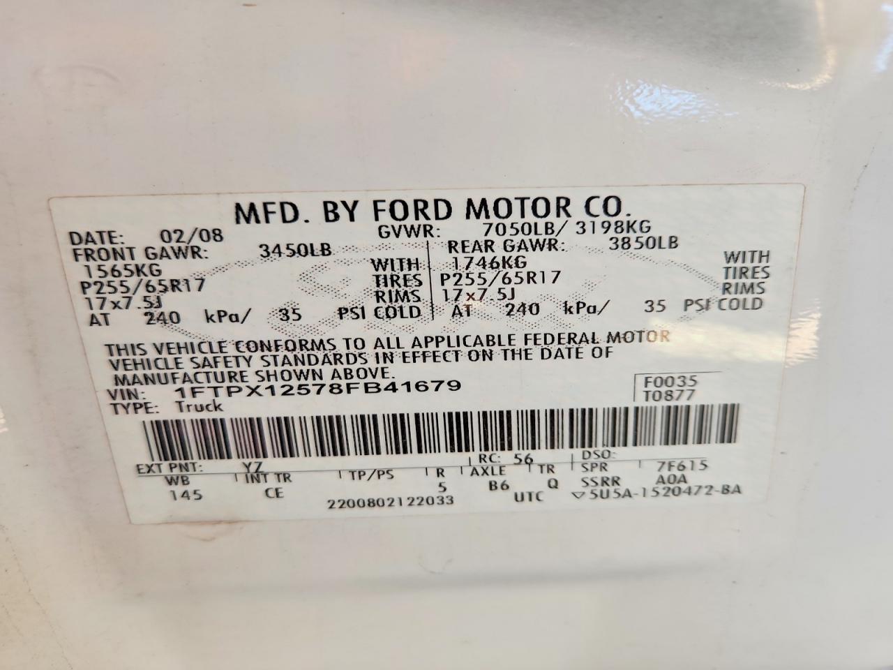 2008 FORD F150 photo 12