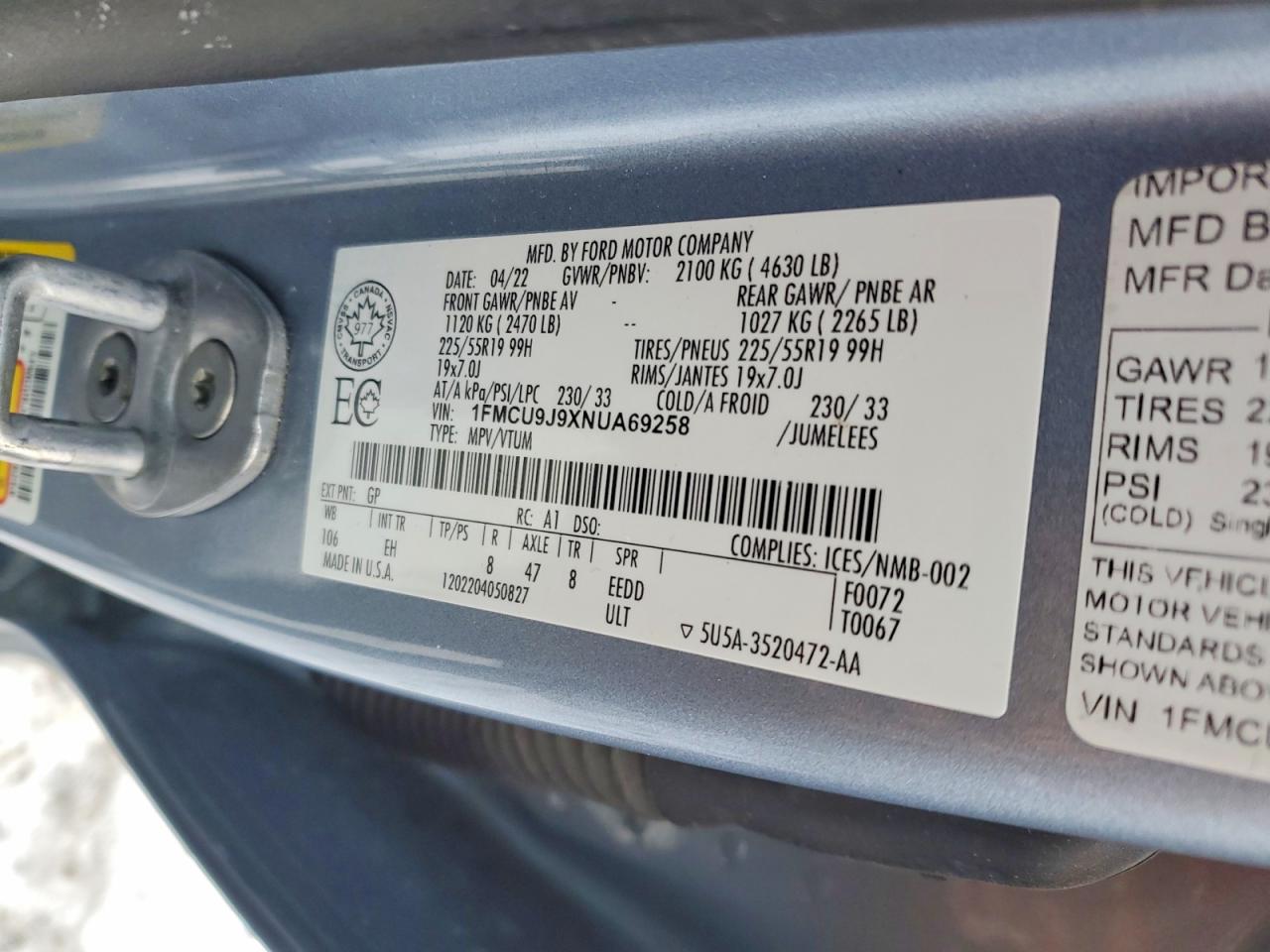 2022 FORD ESCAPE TITANIUM photo 13