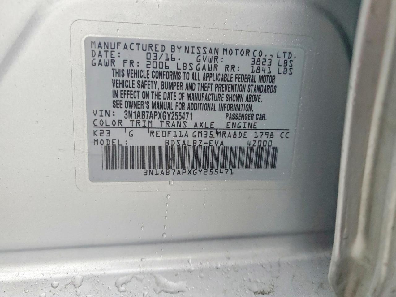 2016 NISSAN SENTRA S photo 13