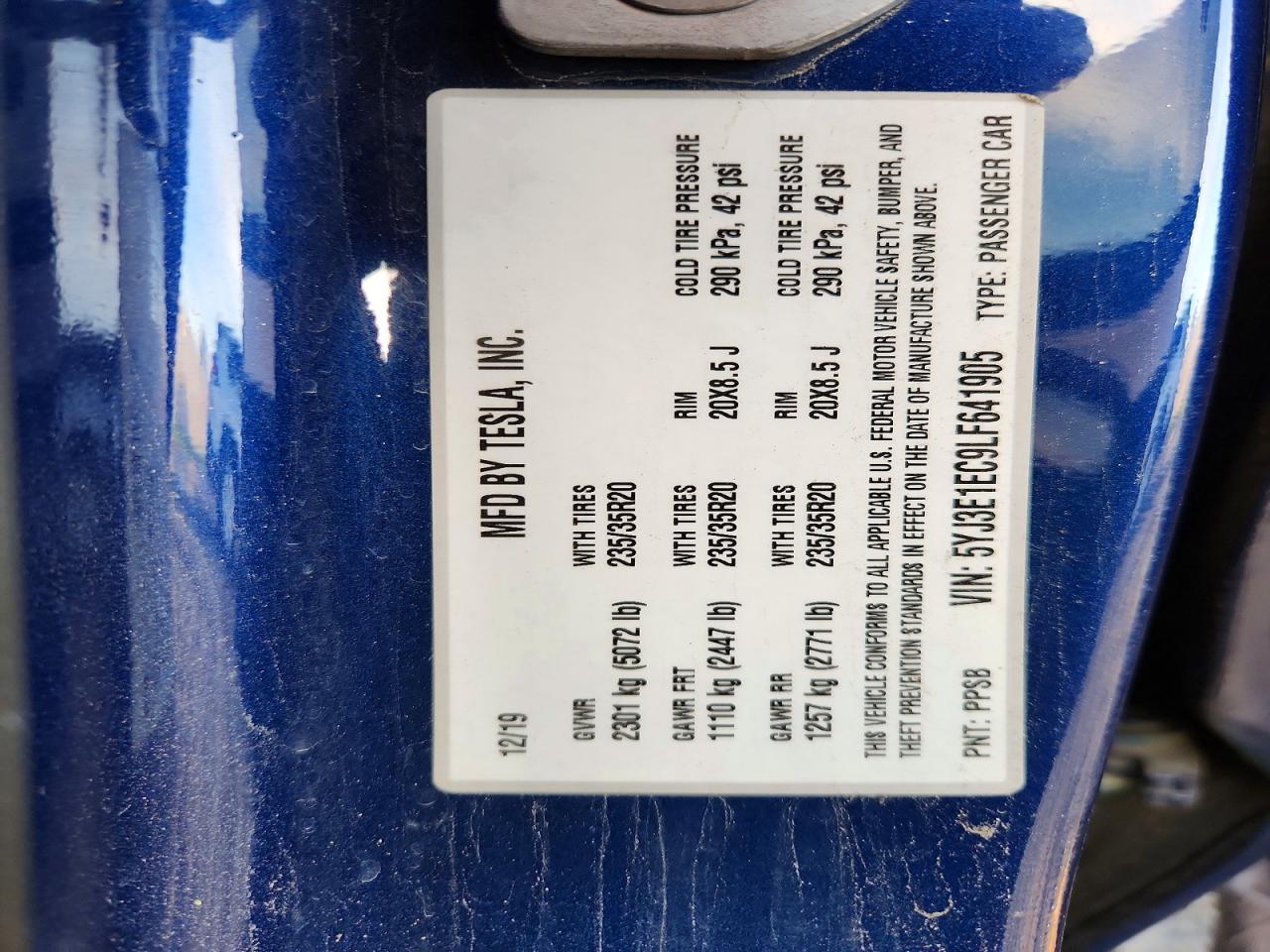 2020 TESLA MODEL 3 photo 12