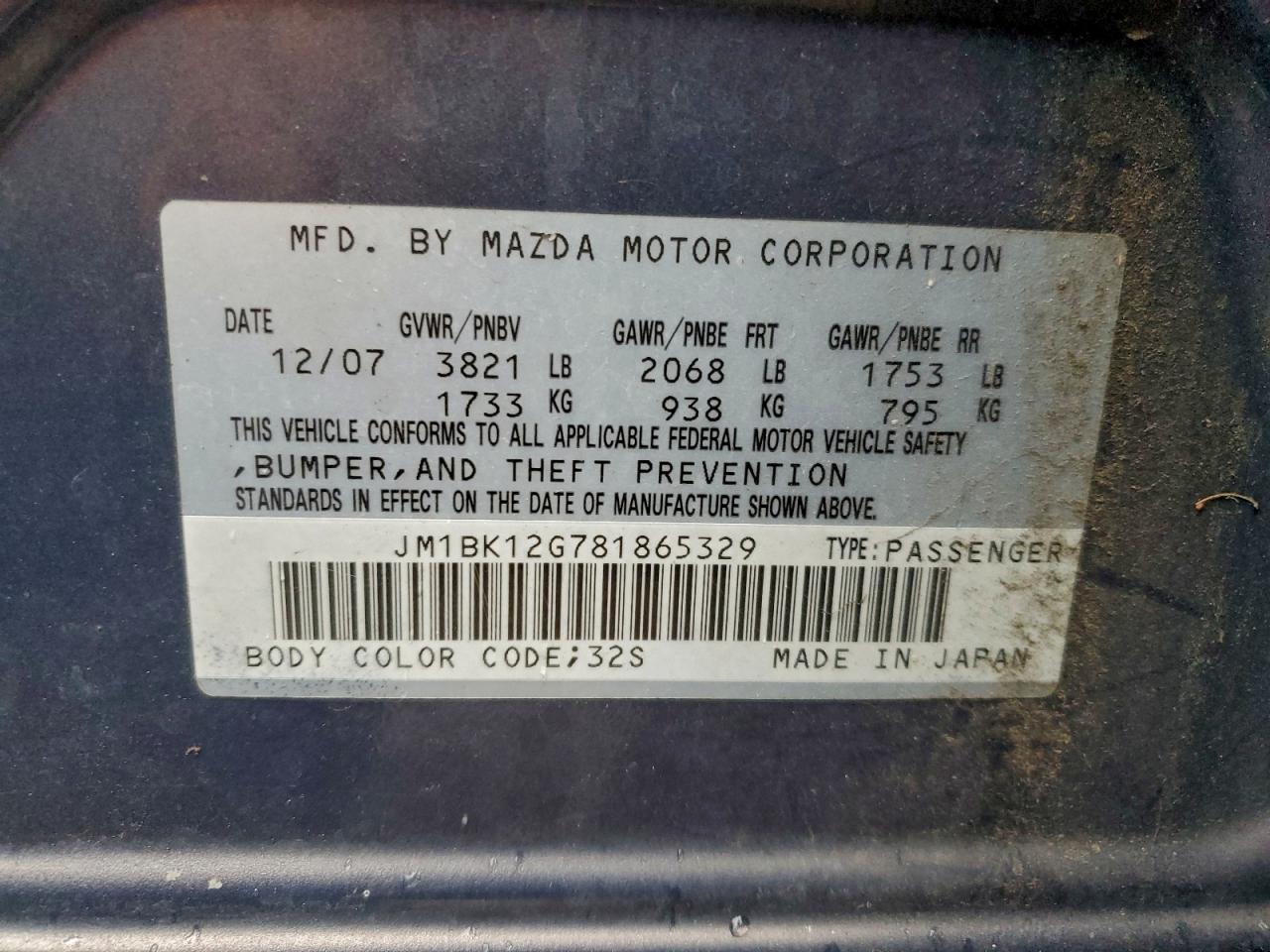 2008 MAZDA 3 I photo 12