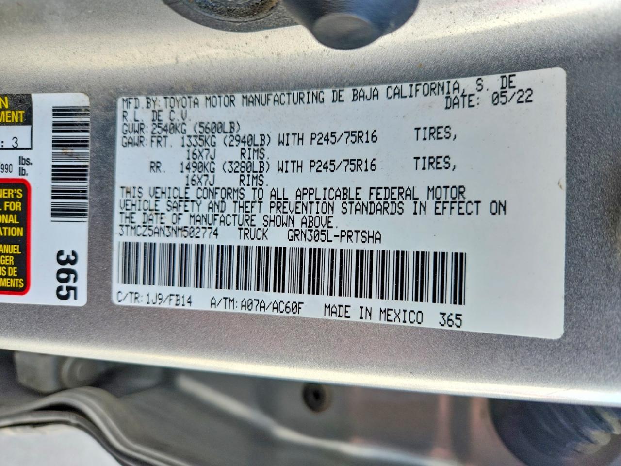 2022 TOYOTA TACOMA DOUBLE CAB photo 12