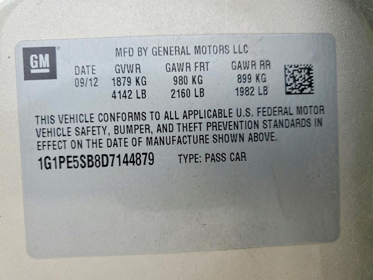 2013 CHEVROLET CRUZE LT photo 12