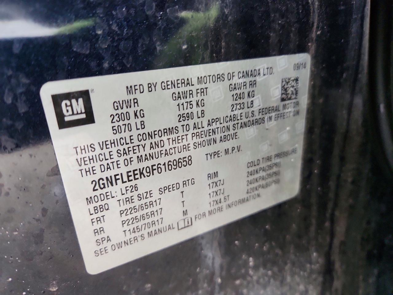 2015 CHEVROLET EQUINOX LS photo 12