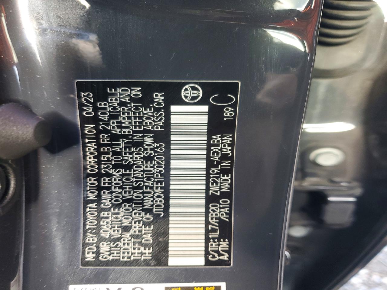 2023 TOYOTA COROLLA LE photo 12