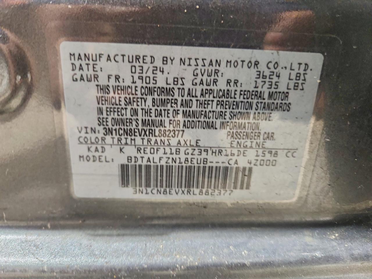 2024 NISSAN VERSA SV photo 12