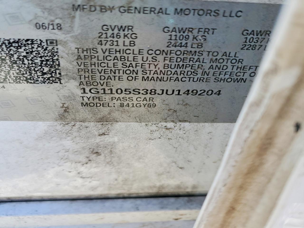 2018 CHEVROLET IMPALA LT photo 12