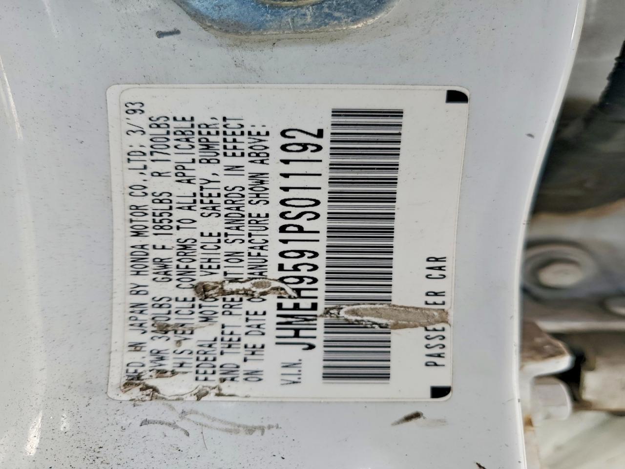 1993 HONDA CIVIC EX photo 12