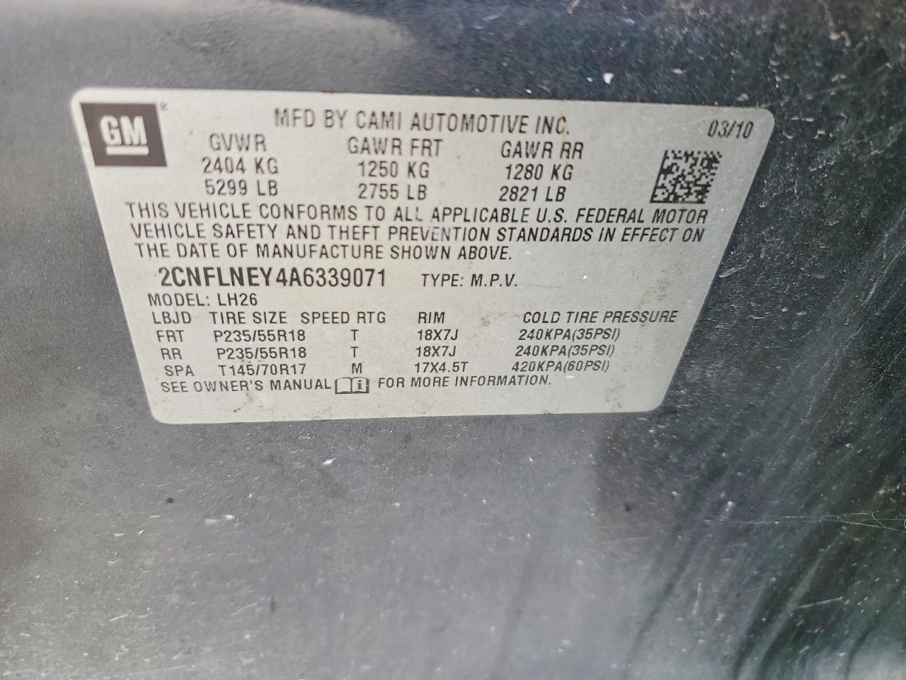 2010 CHEVROLET EQUINOX LT photo 13