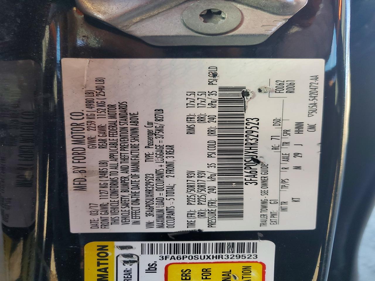 2017 FORD FUSION TITANIUM PHEV photo 12