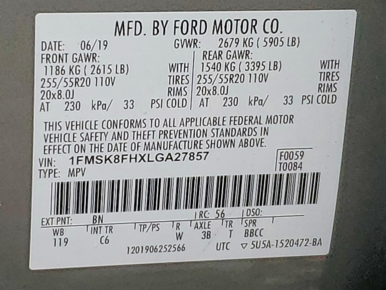 2020 FORD EXPLORER LIMITED photo 14