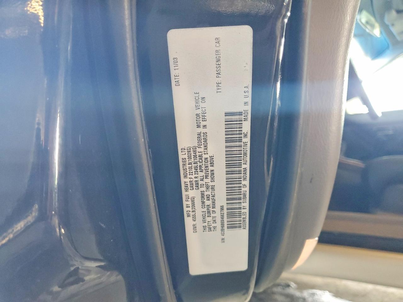 2004 SUBARU LEGACY OUTBACK LIMITED photo 13
