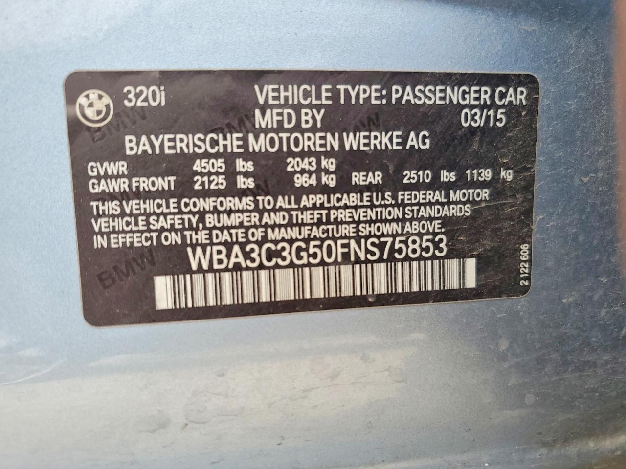 2015 BMW 320 I XDRIVE photo 13