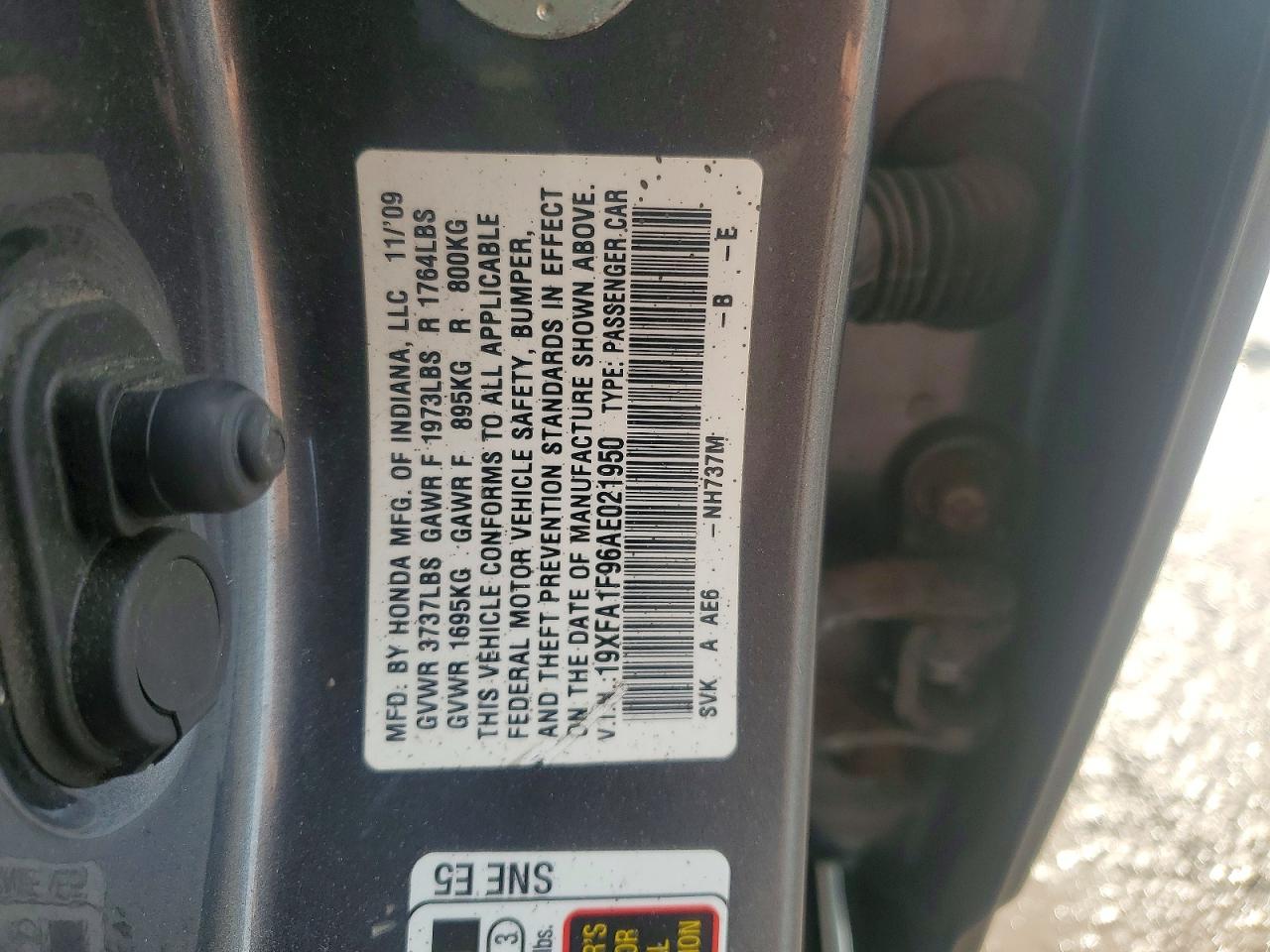 2010 HONDA CIVIC photo 23