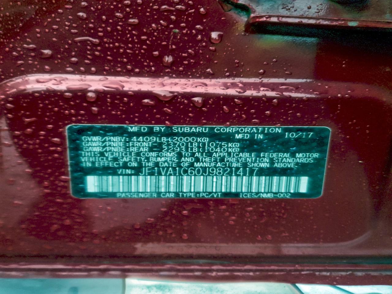 2018 SUBARU WRX PREMIUM photo 13
