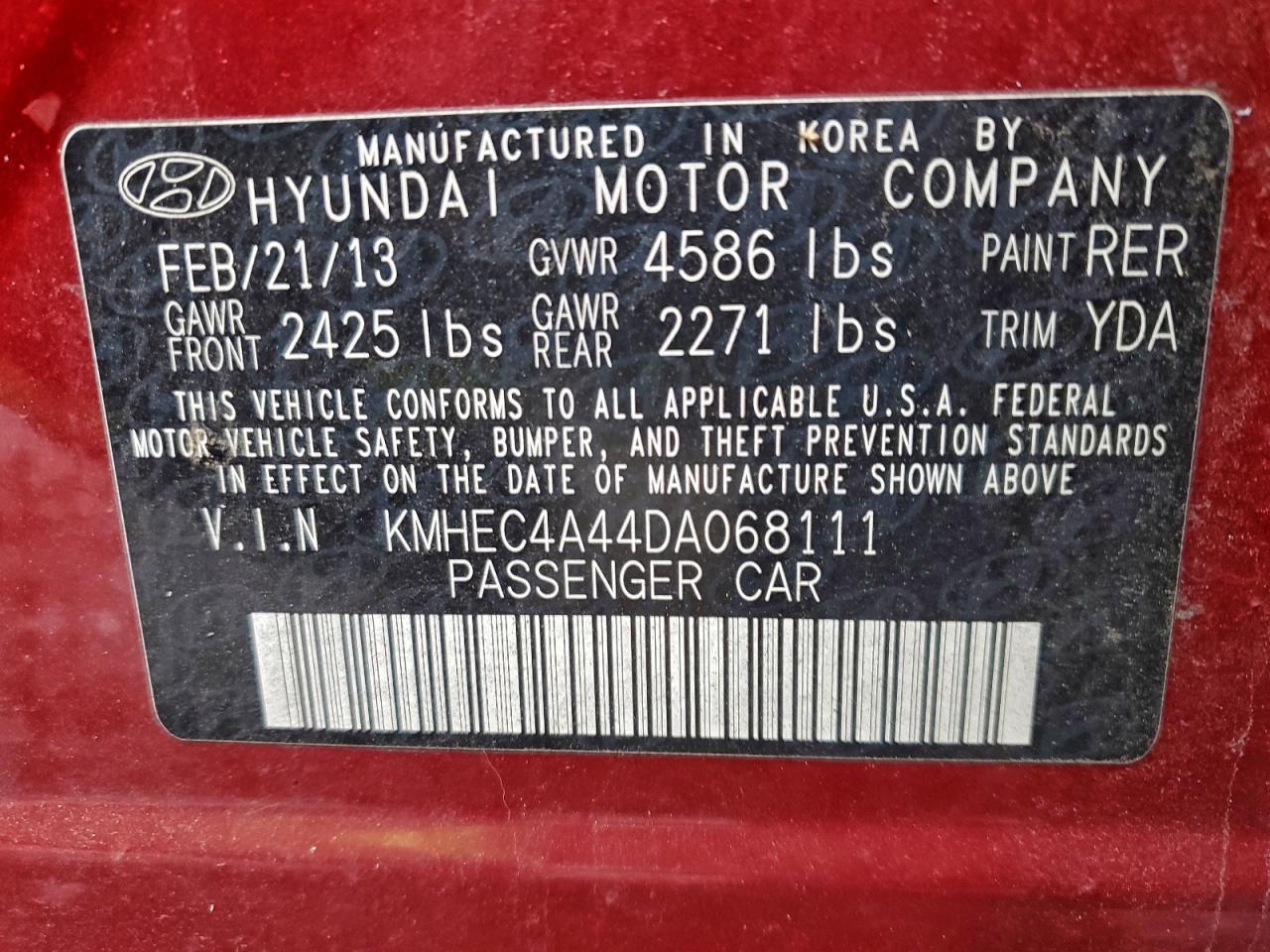 2013 HYUNDAI SONATA HYBRID photo 12