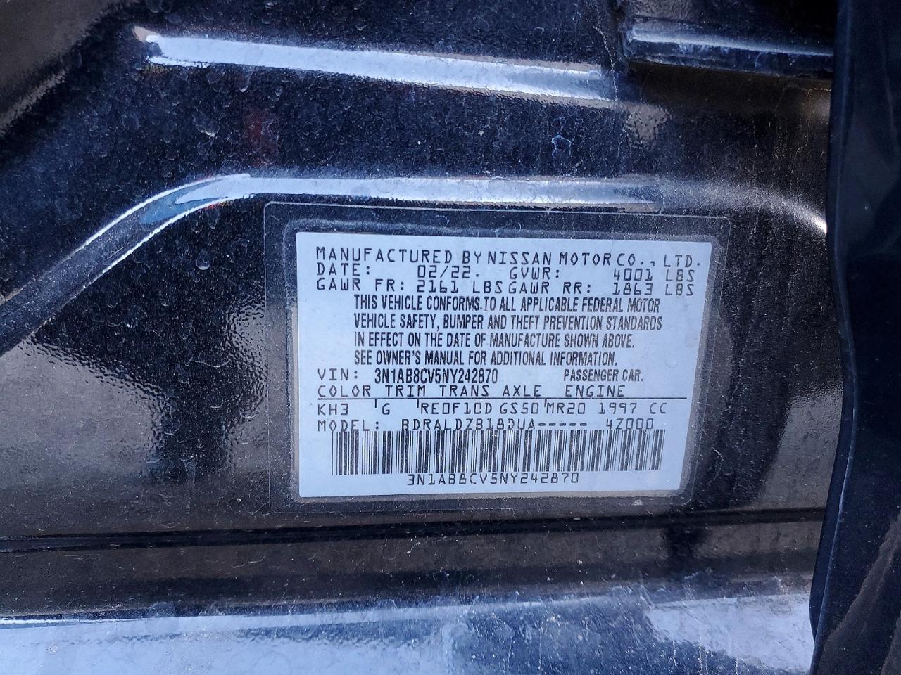 2022 NISSAN SENTRA SV photo 12