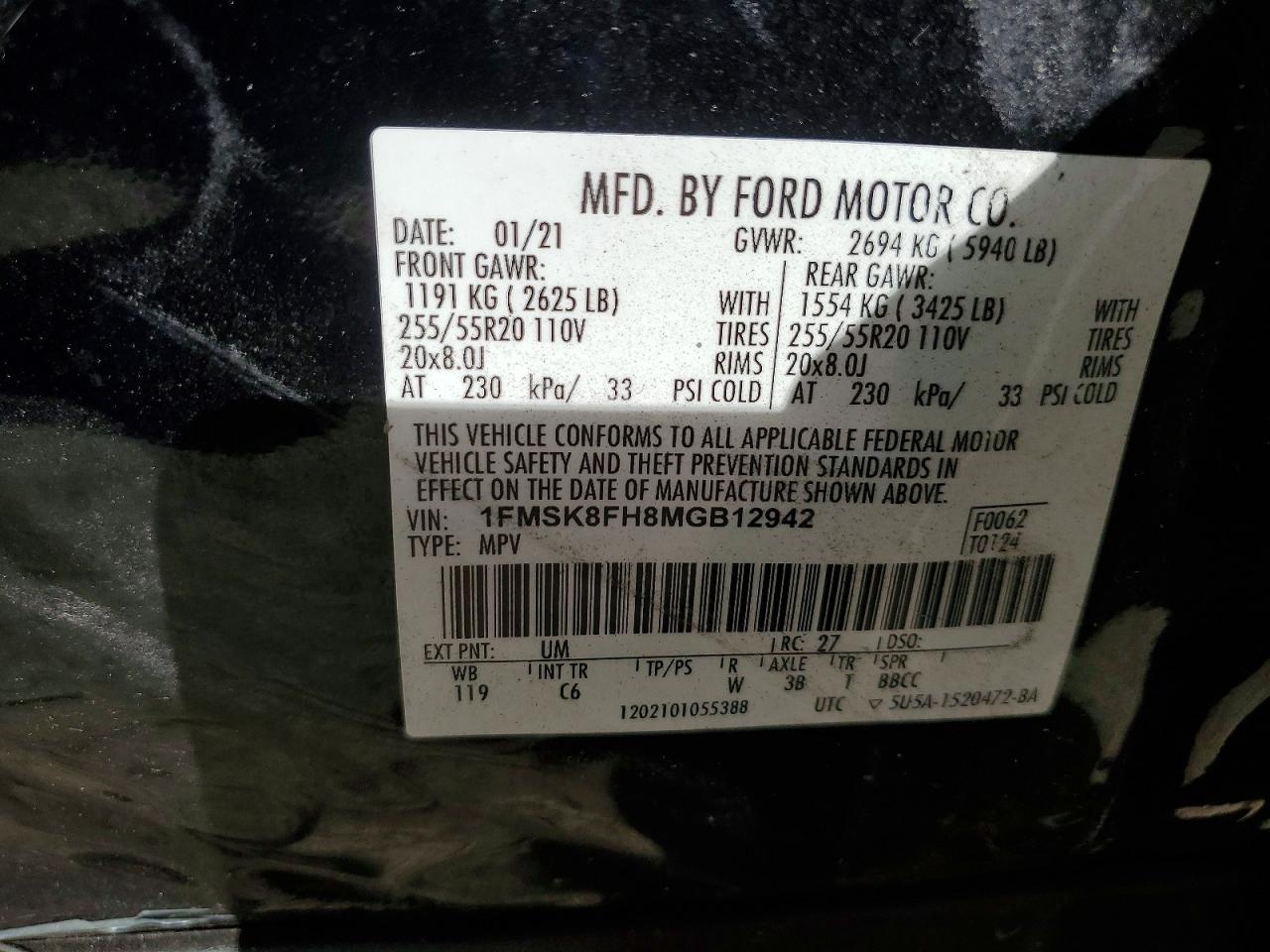 2021 FORD EXPLORER LIMITED photo 13