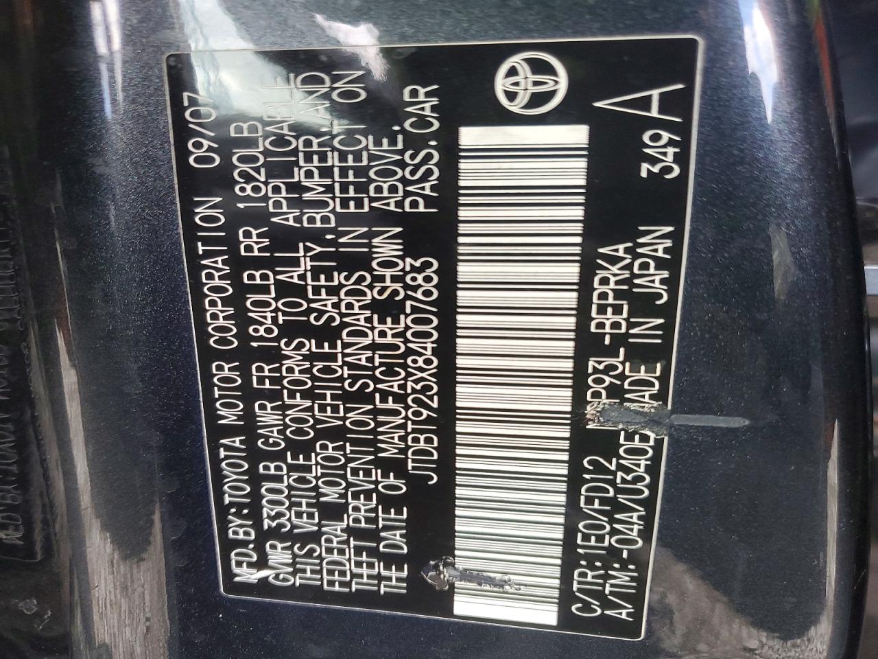 2008 TOYOTA YARIS photo 12