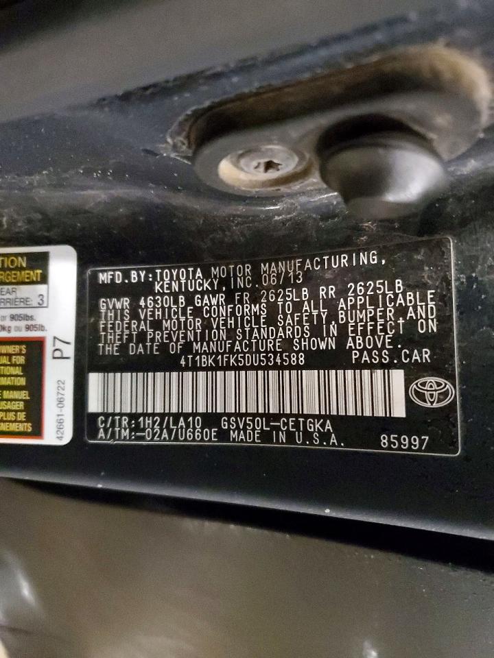 2013 TOYOTA CAMRY SE photo 12