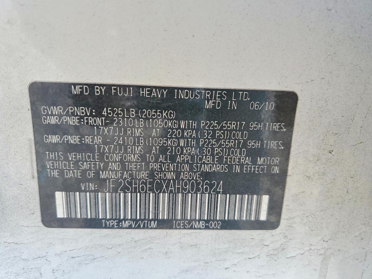2010 SUBARU FORESTER 2.5XT photo 13