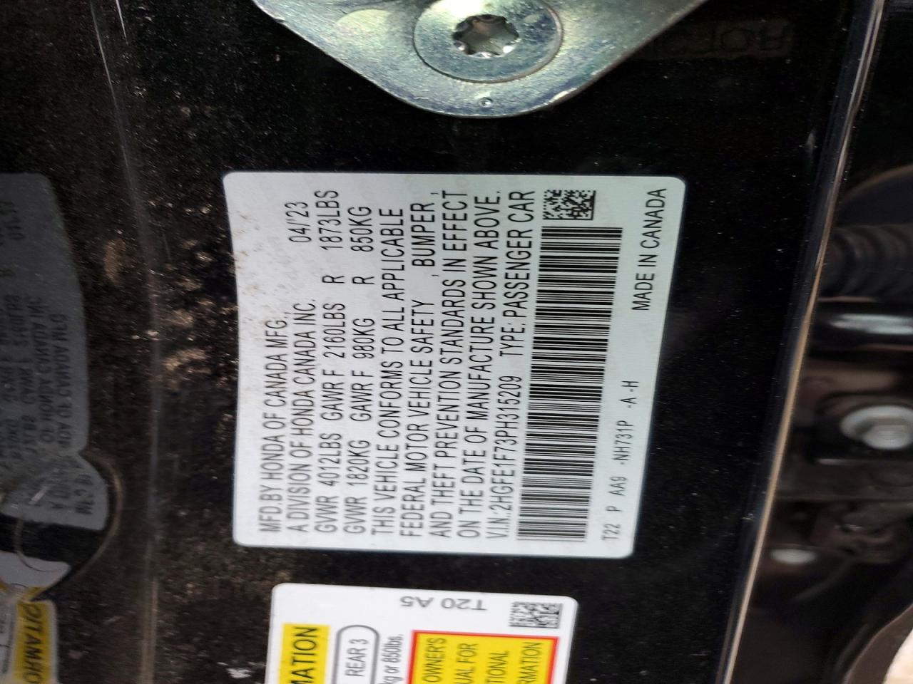 2023 HONDA CIVIC EX photo 13