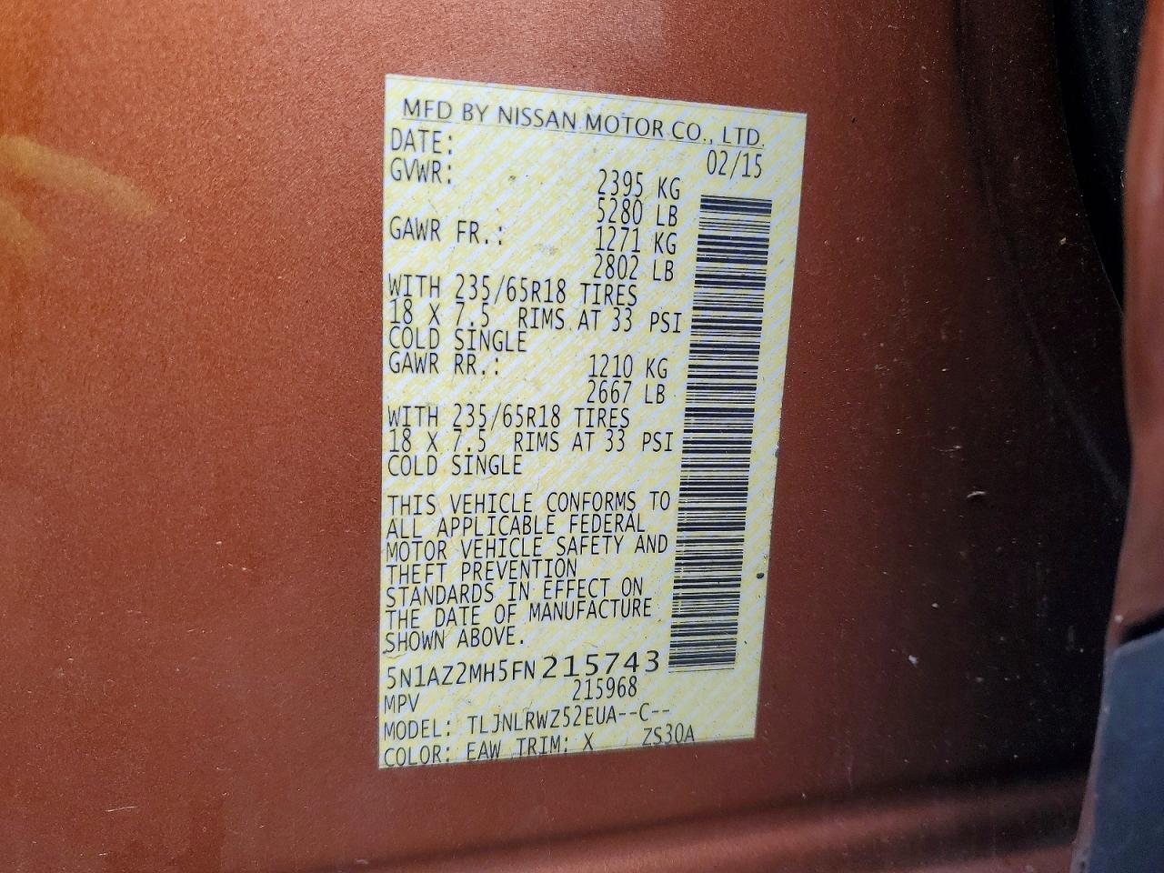 2015 NISSAN MURANO S photo 37
