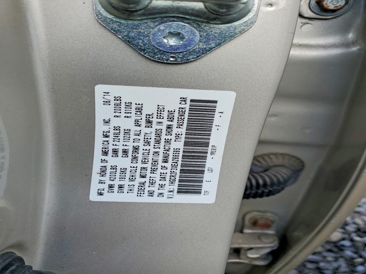 2014 HONDA ACCORD LX photo 12