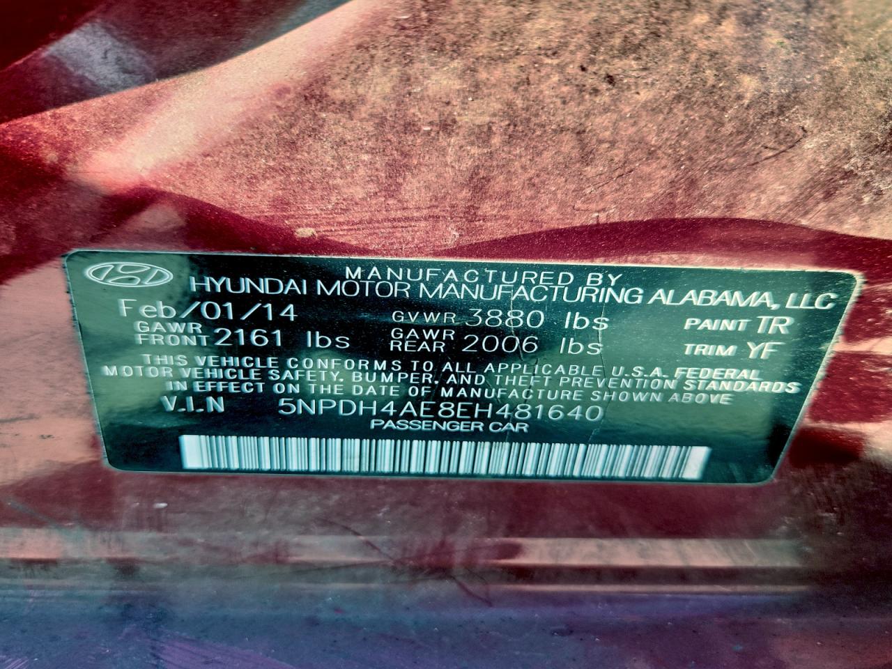 2014 HYUNDAI ELANTRA SE photo 12
