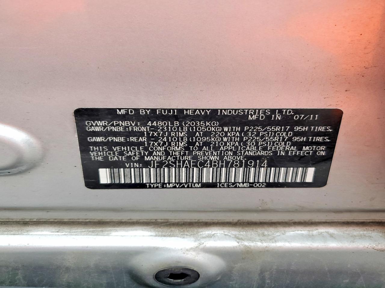 2011 SUBARU FORESTER LIMITED photo 14