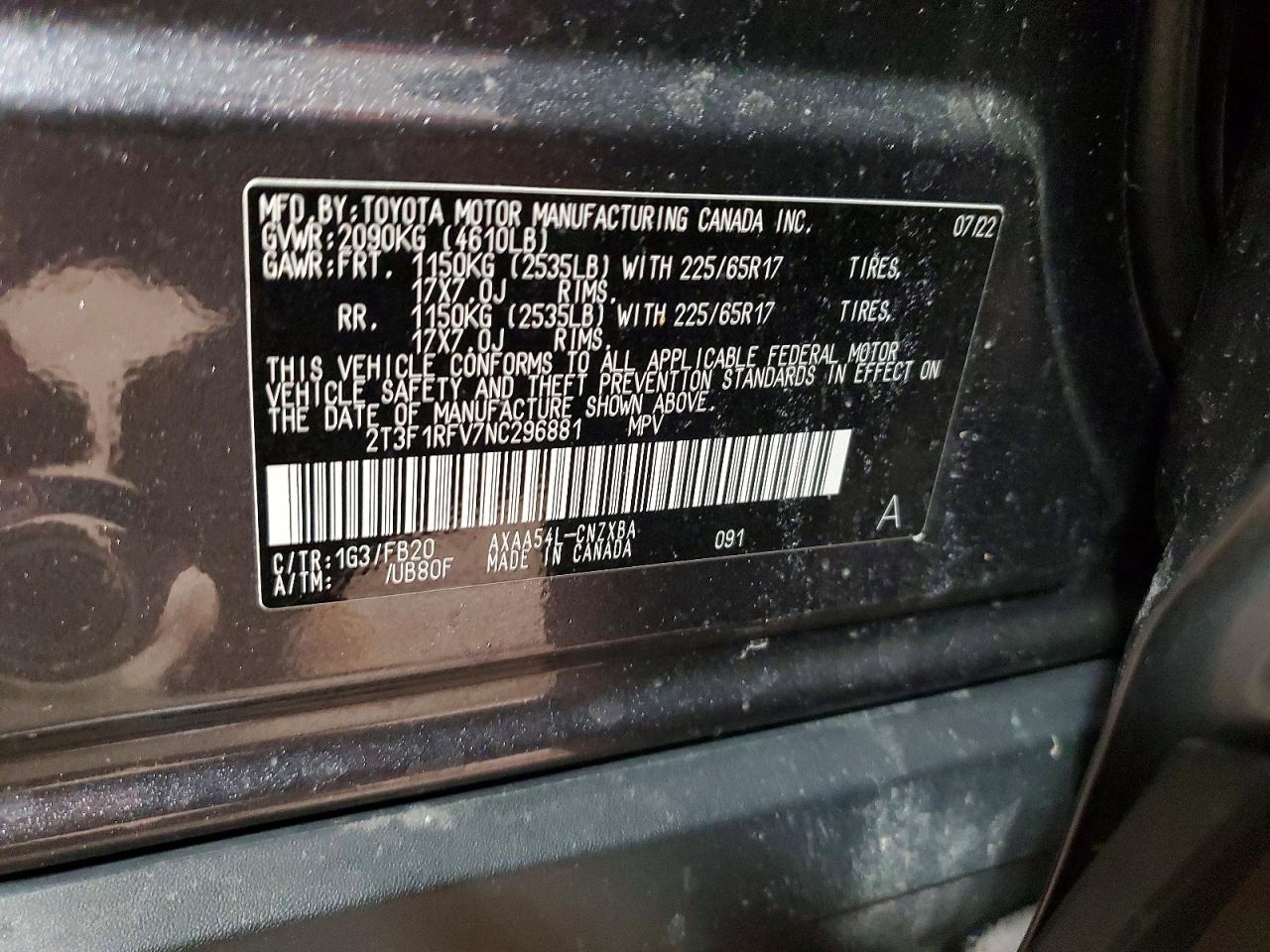 2022 TOYOTA RAV4 LE photo 13