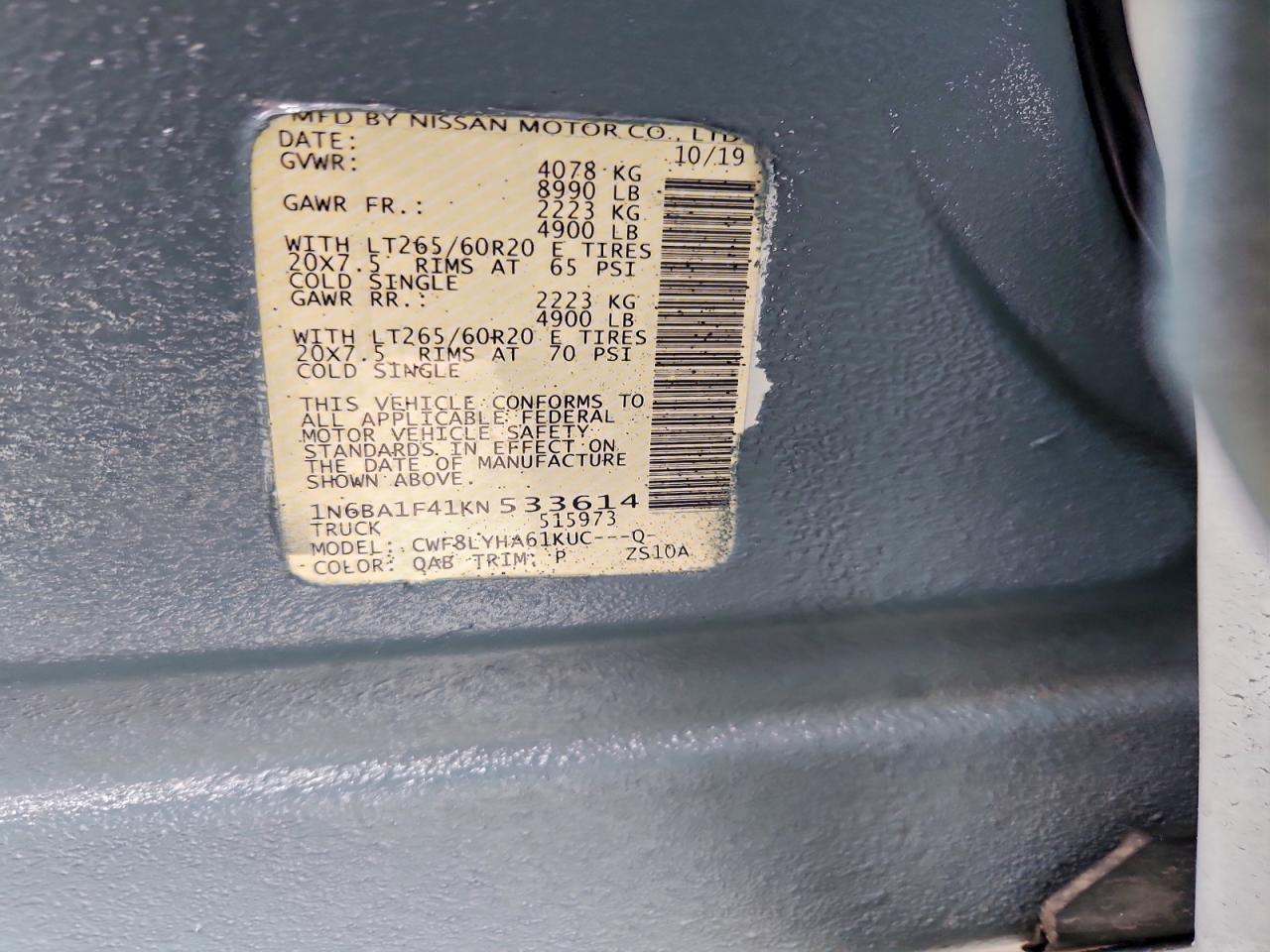 2019 NISSAN TITAN XD SL photo 13