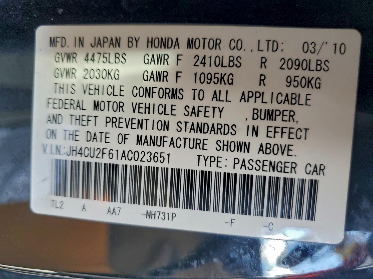 2010 ACURA TSX photo 12