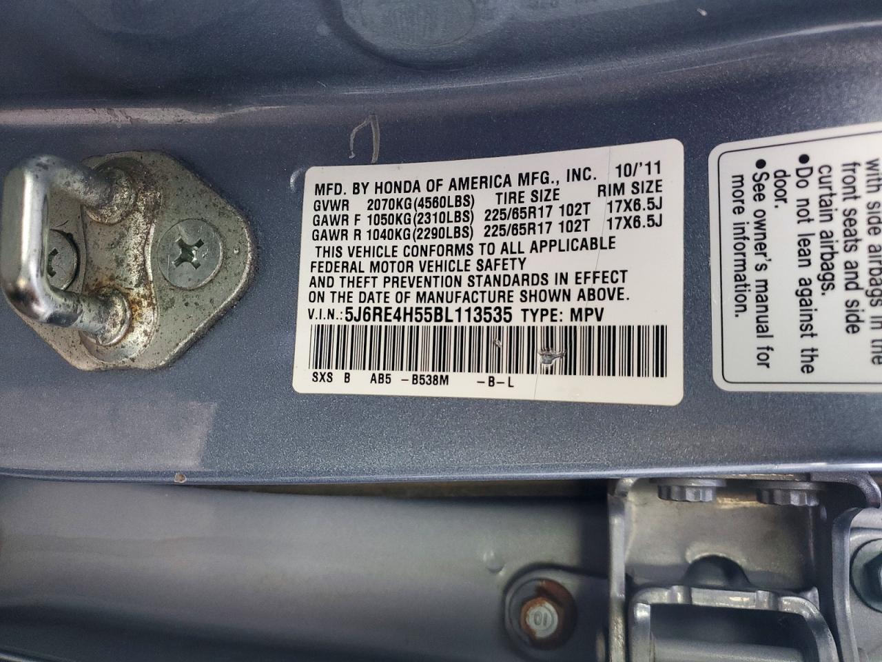 2011 HONDA CR-V EX photo 13