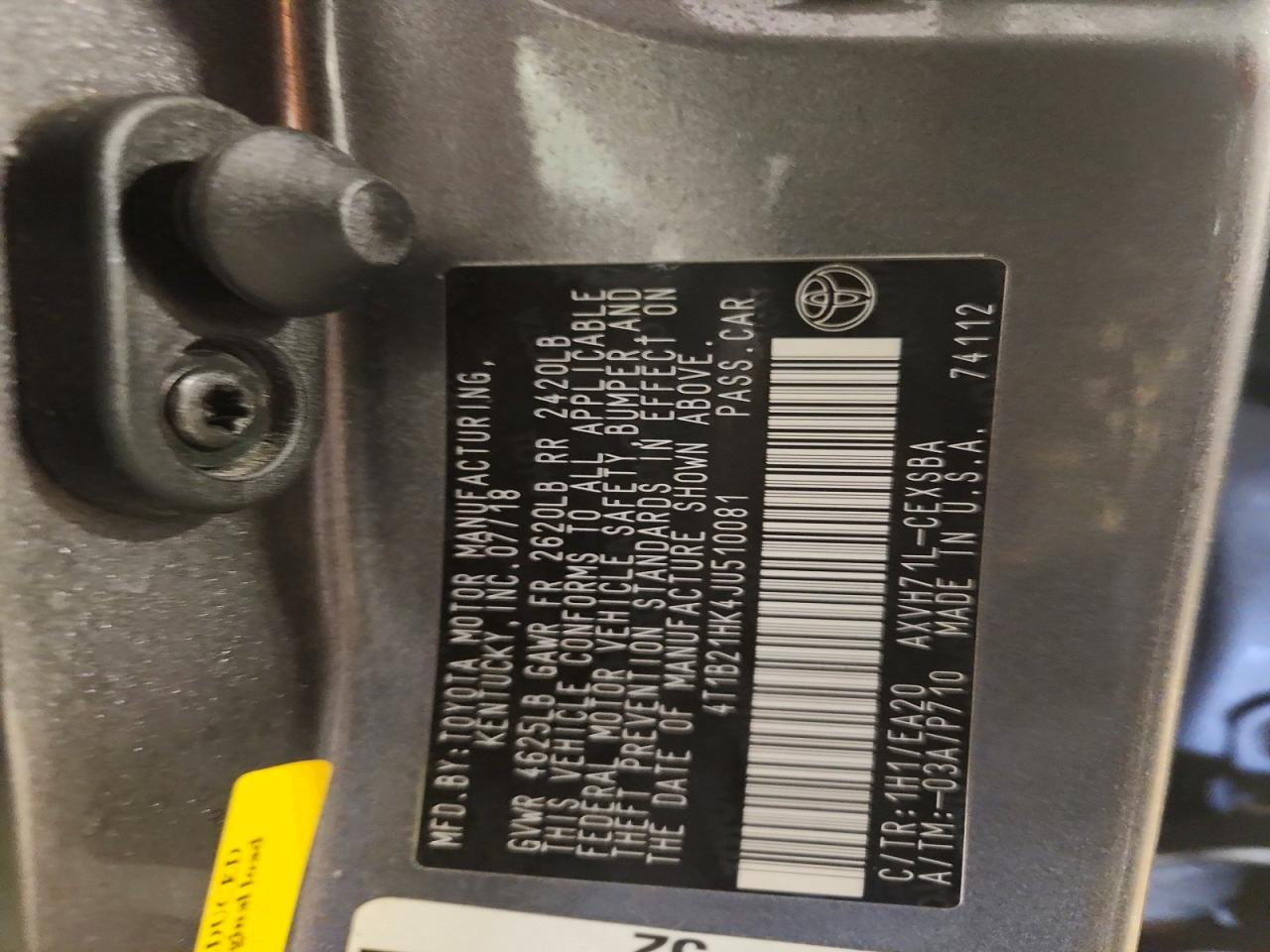 2018 TOYOTA CAMRY HYBRID photo 12