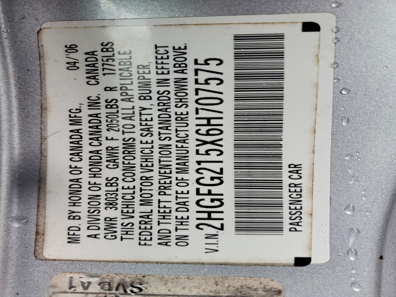 2006 HONDA CIVIC SI photo 12