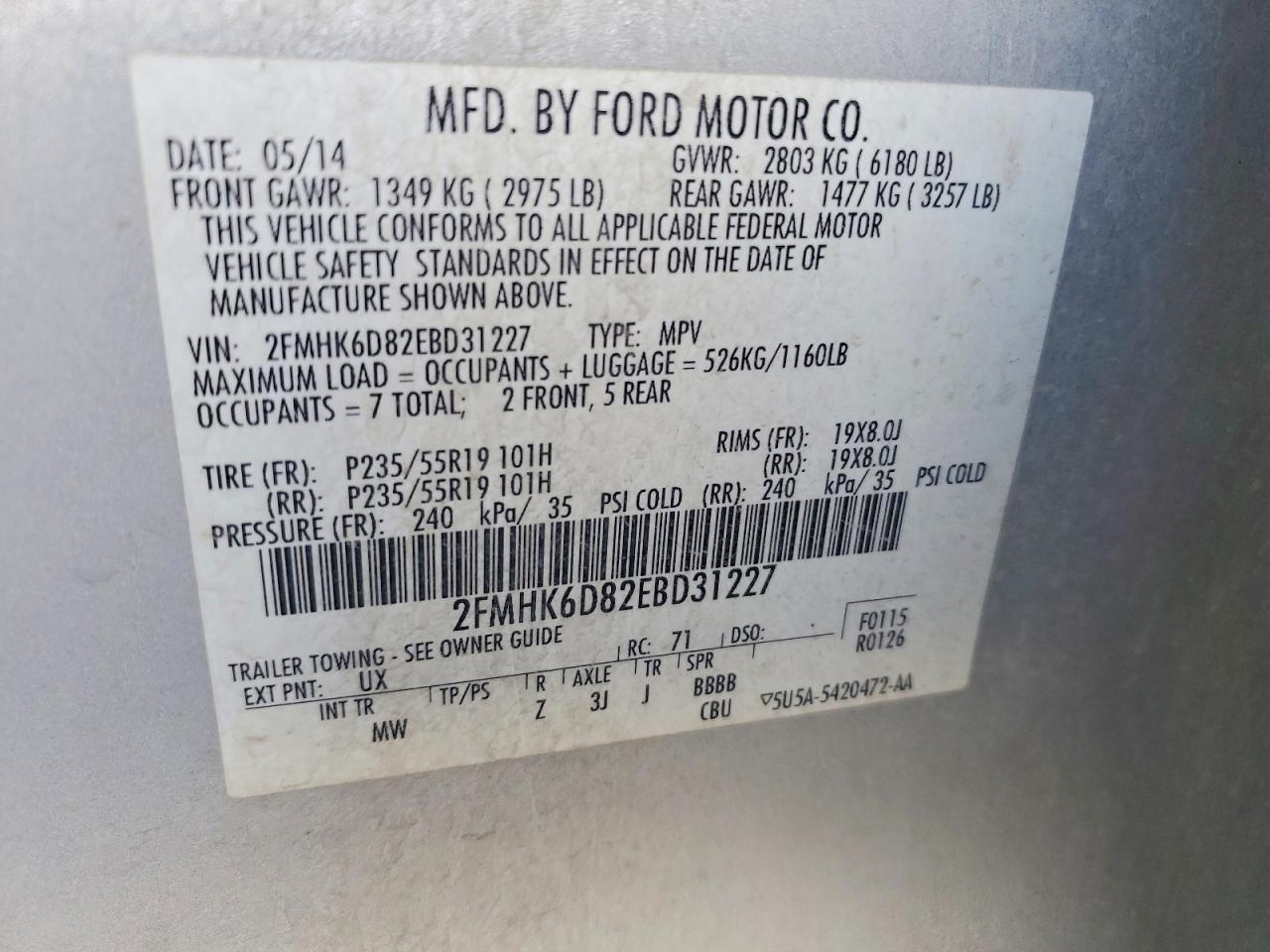 2014 FORD FLEX LIMITED photo 13