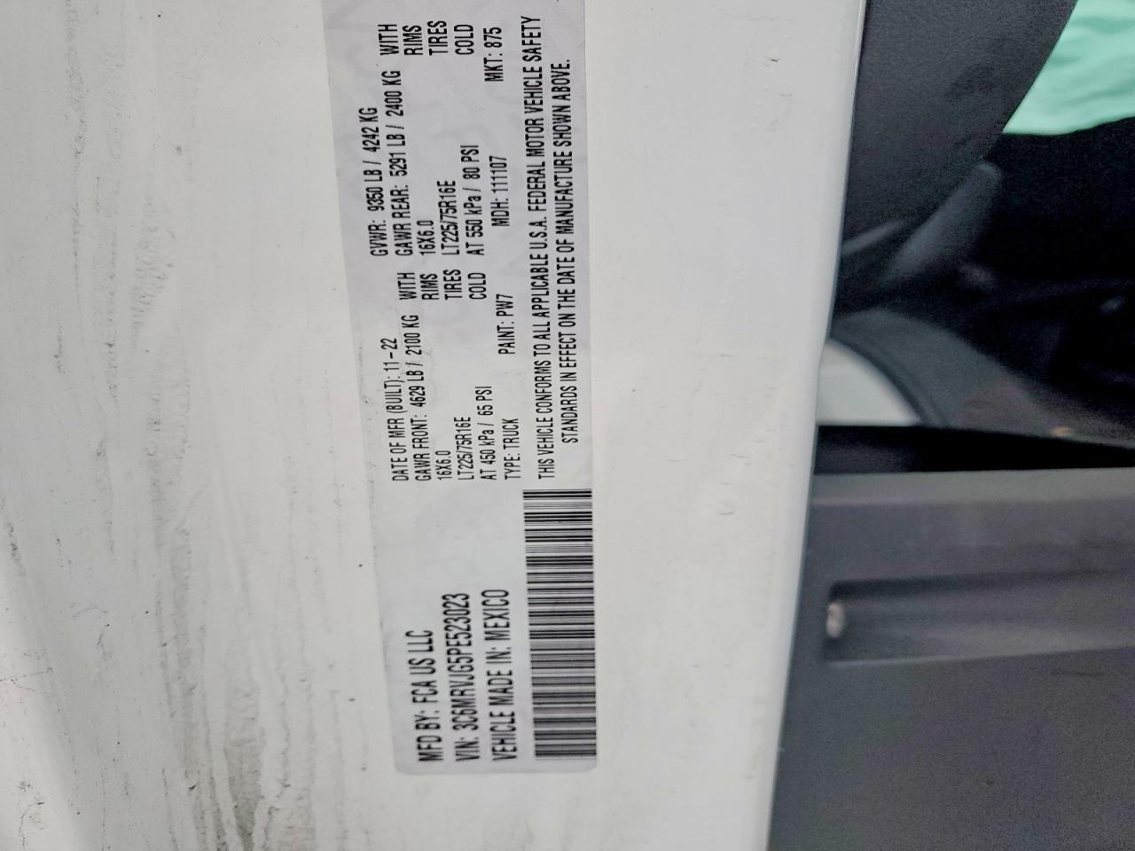 2023 RAM PROMASTER 3500 DELIVERY VAN photo 13