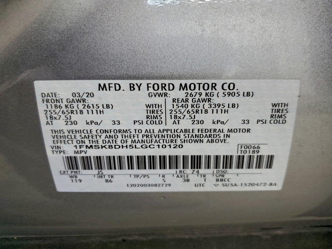 2020 FORD EXPLORER XLT photo 13