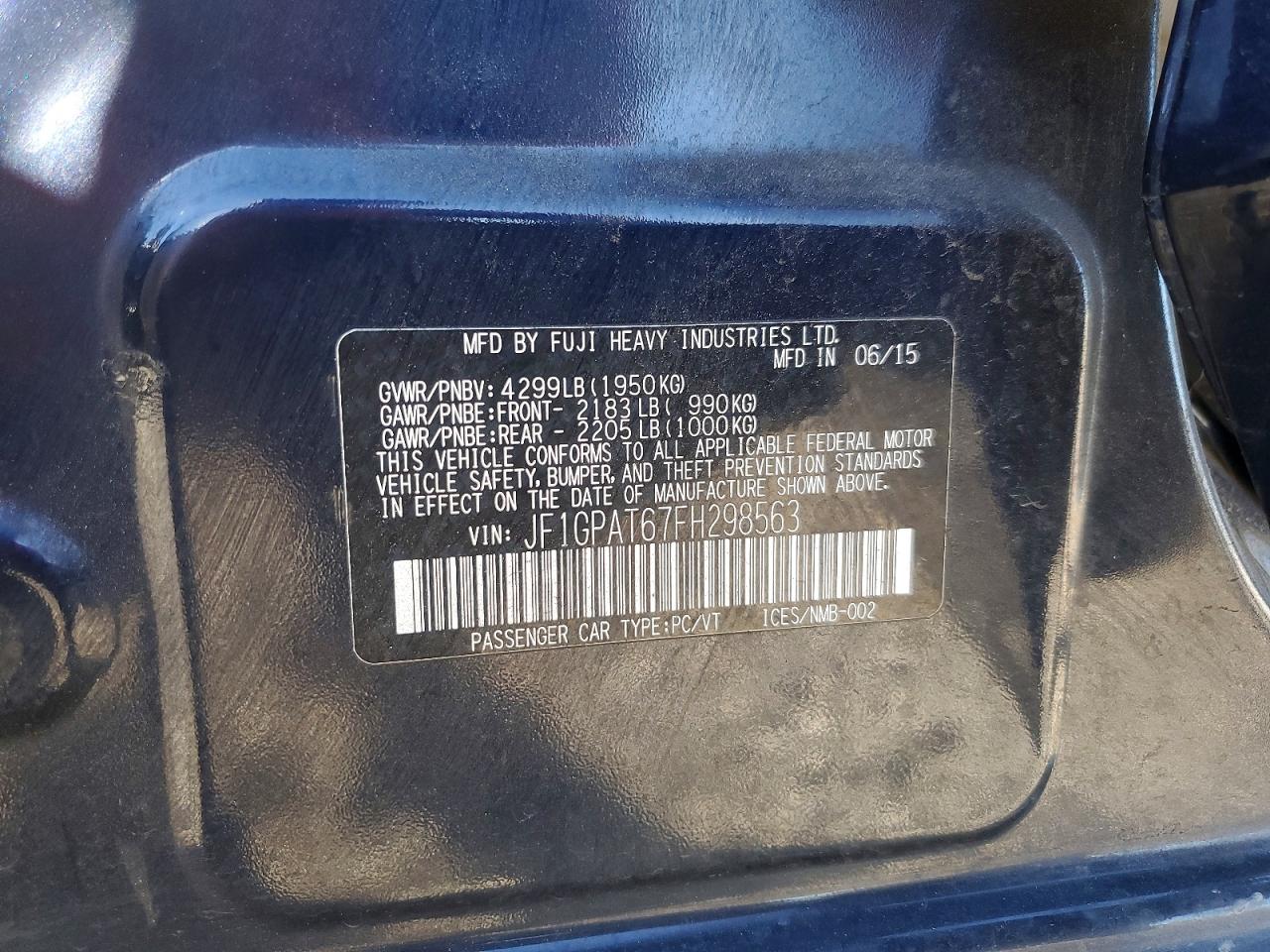 2015 SUBARU IMPREZA SPORT photo 13