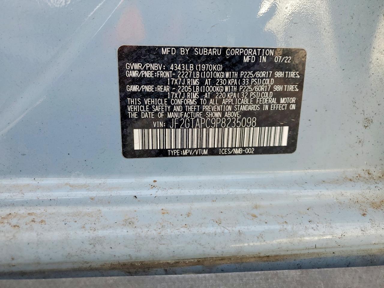 2023 SUBARU CROSSTREK PREMIUM photo 12