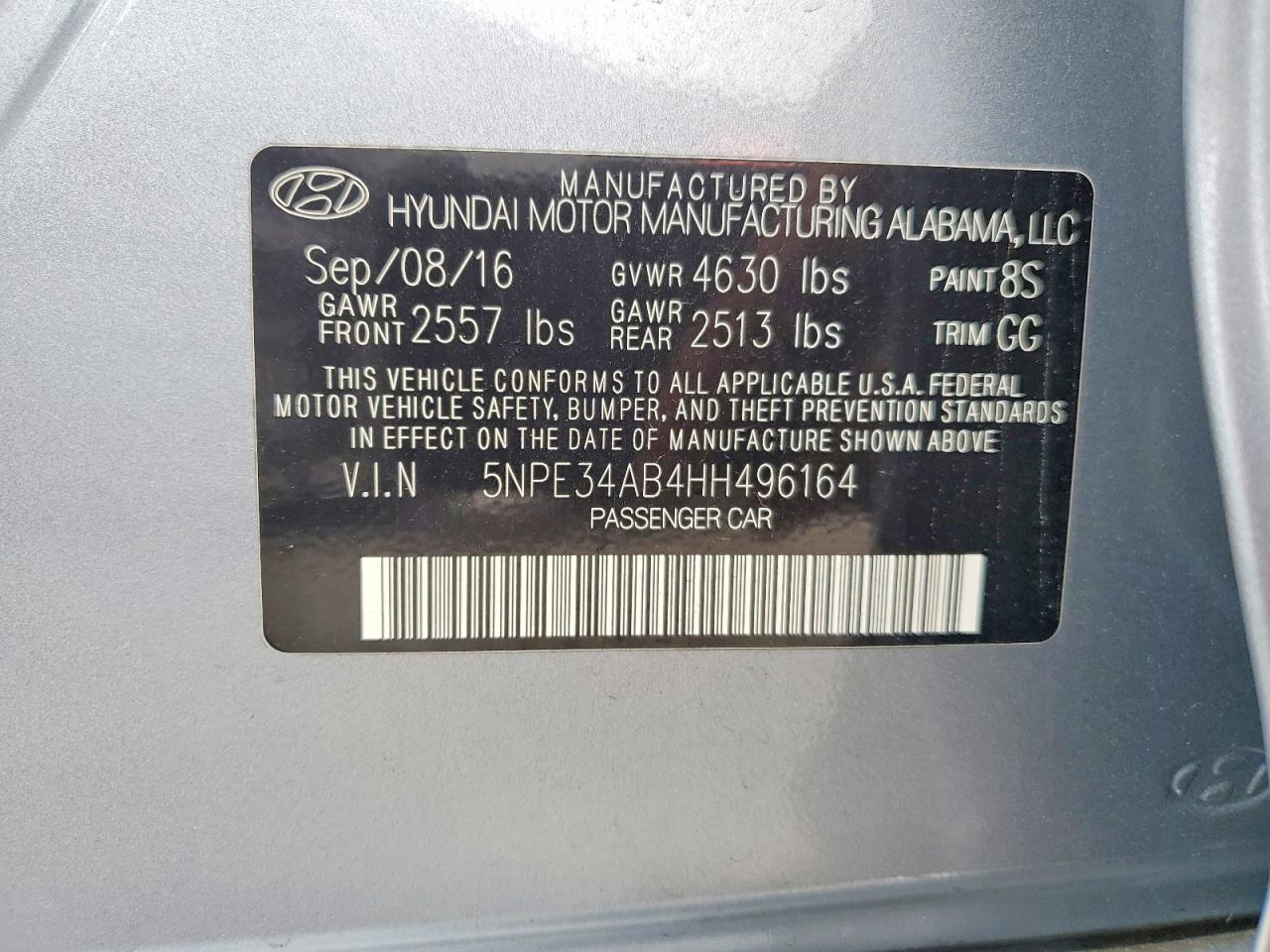 2017 HYUNDAI SONATA SPORT photo 12